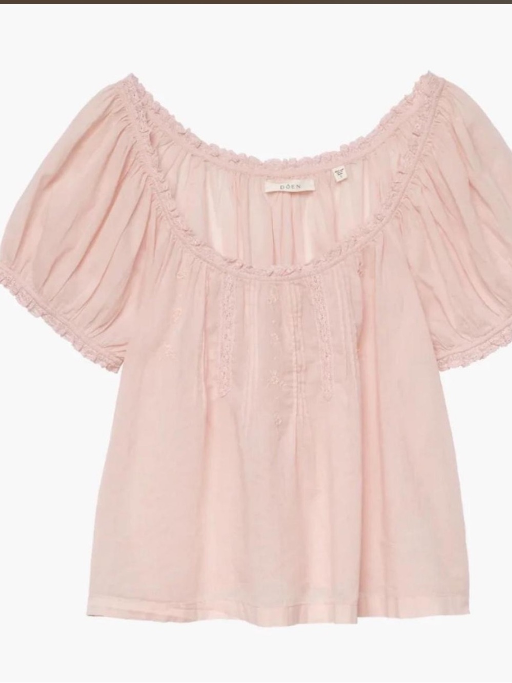 Doen Frederica Organic cotton blouse in Blush - Picture 5 of 9